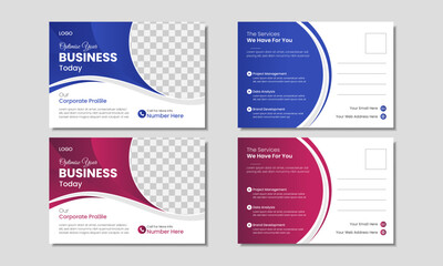 Modern postcard design or post card template design