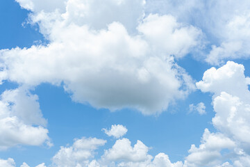 Blue sky with fluffy clouds, a breathtaking view