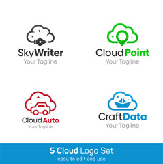 Cloud Shape Logo Template Set. Good for Business, Agency, Community and Organization