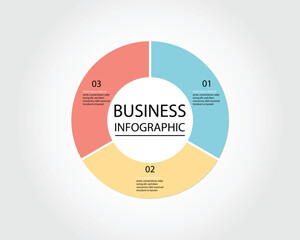 Business Infographic modern design template for banners and infographics for 3 circle step 