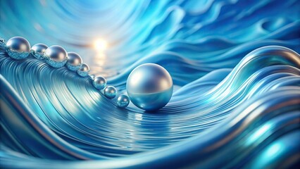 abstract blue wave with pearl texture