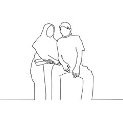 hijab couple silhouette