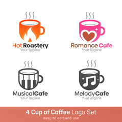 Coffee Shape Logo Template Set. Good for Business, Agency, Community and Organization