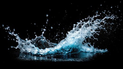 Obraz premium Water Splash Wave in black background