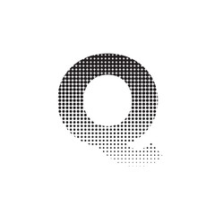 q alphabet halftone dotted effect logo icon vector illustration eps