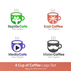 Coffee Shape Logo Template Set. Good for Business, Agency, Community and Organization