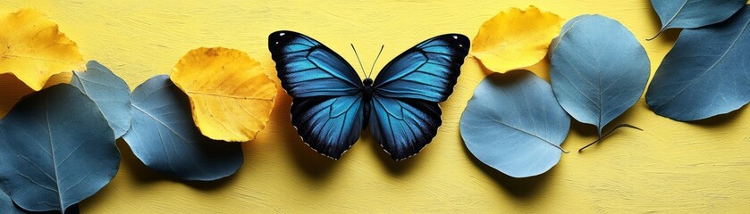 beautiful butterfly on the background of leaves.