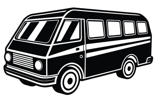 stylized motorvan  vector art