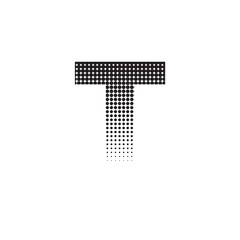 t alphabet halftone dotted effect logo icon vector illustration eps