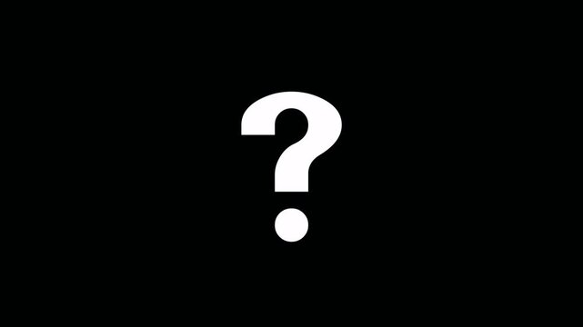 Animated bw question marks. Black and white thin line icon 4K video for web design. Question mark icon, problem sign.