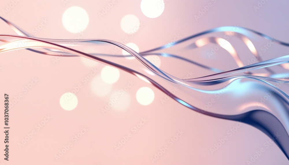 Wall mural a dynamic abstract background with flowing, transparent waves and soft light effects in shades of pi