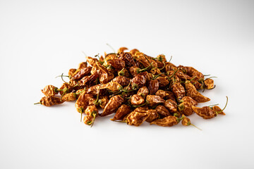 Assorted Dried Capsicum and Fresh Lemon Drop Chili Peppers Highlighting Aji Lemon and Yellow Chili