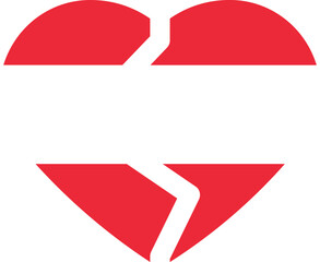 Broken Heart Icon of Austria Flag