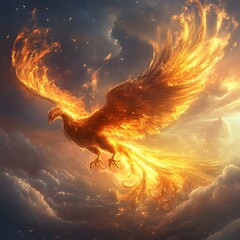 An artistic depiction of a phoenix rising, symbolizing the revolutionary spirit and the birth of new ideas.