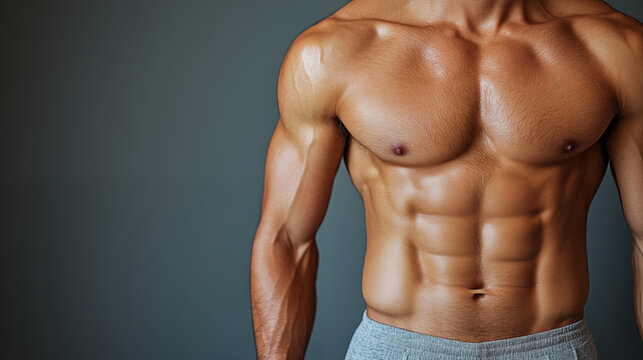 Muscular male torso showing defined abs and chest muscles