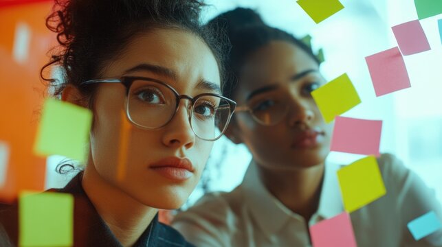 Busy Professional Brainstorming in Creative Workspace