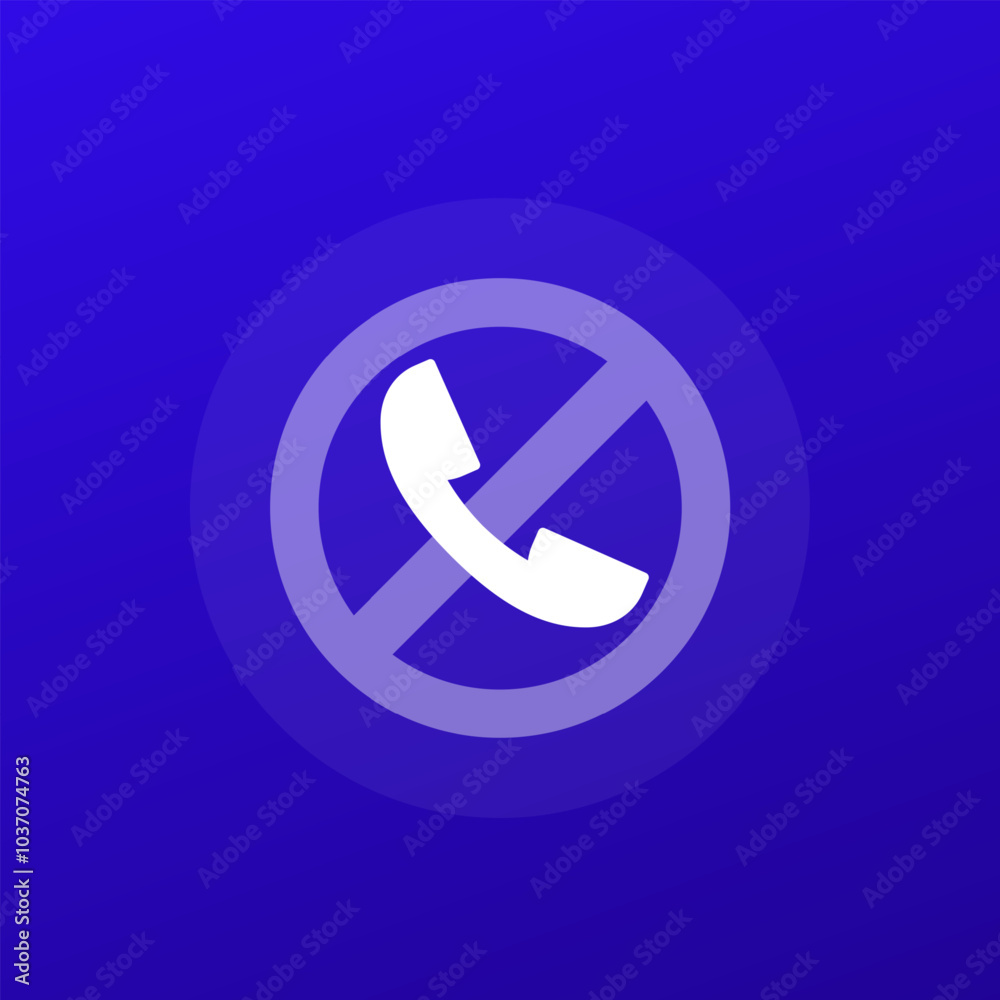 Canvas Prints blocked phone call icon, transparent design