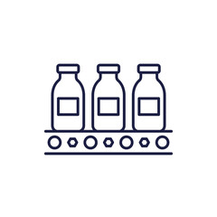 beverage factory line icon on white