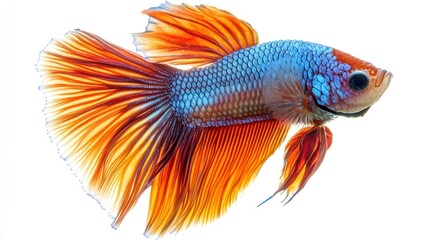 Fototapeta premium Colorful Betta Fish with Flowing Fins