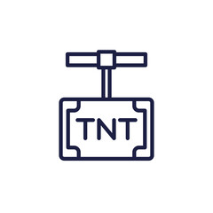 TNT line icon, explosive and detonator vector