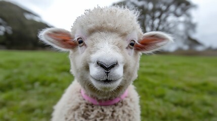 Fototapeta premium Cute lamb in the meadows 