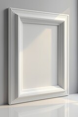 A sleek, modern frame mockup with a white border, featuring a minimalist aesthetic against a light gray background.