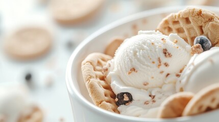Close-Up of Homemade Cookie Ice Cream in a Clean Composition