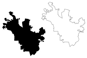 Queretaro City (United Mexican States, Mexico, Queretaro State) map vector illustration, scribble sketch City of Santiago de Queretaro map