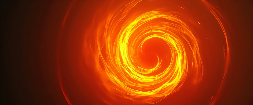 Swirling orange vortex in a fiery abstract design