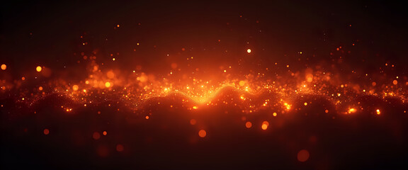 Glowing sparks flying in a fiery abstract scene