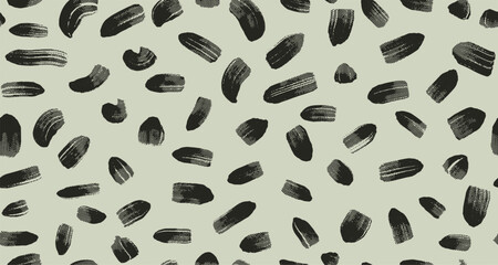 Black and white line doodle seamless pattern. Creative minimalist style art background. Template endless simple holiday party confetti texture. Scribble black shapes, curves, waves seamless pattern.