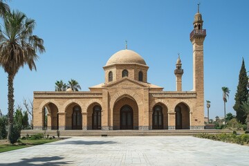 Fototapeta premium Beautiful mosque as a place of worship for Muslims created with Generative AI