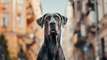 Great Dane in the city
