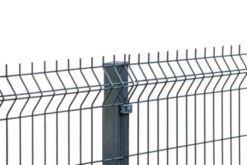 grating wire industrial fence , pvc metal fence panel on transparent background 