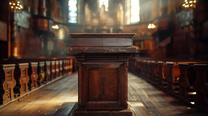 Detailed Lifestyle Image of a Pulpit in a Church