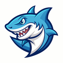 Aggressive cartoon shark mascot illustration