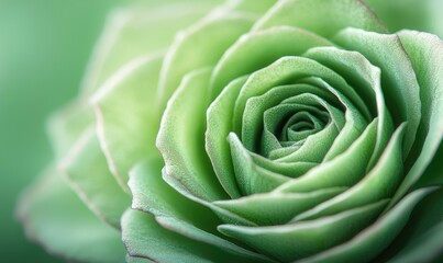 A close-up of a beautifully detailed green rose, showcasing its intricate petals and soothing color tones.