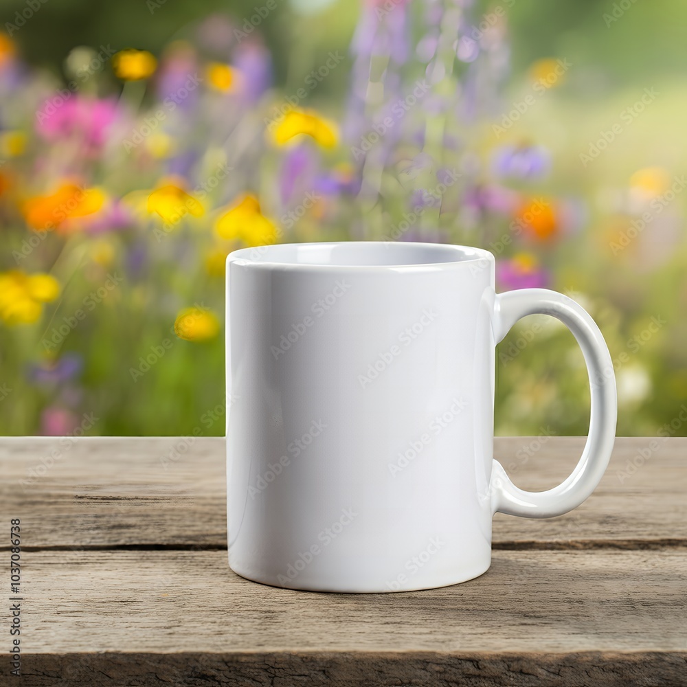 Wall mural Blank coffee mug mockup to add custom design