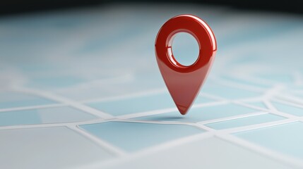 Red Location Pin on Digital Map