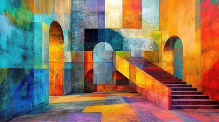 Colorful building, new. Generative AI