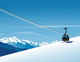 Simplified ski lift illustration