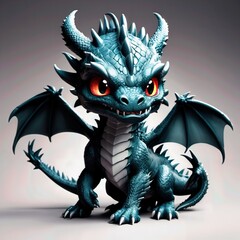 Fototapeta premium Fierce baby dragon