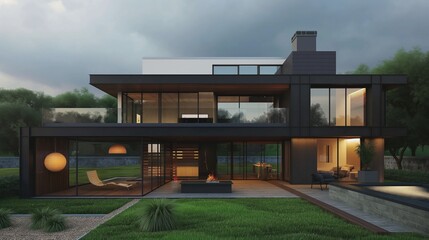 The front and interior designs of the residence