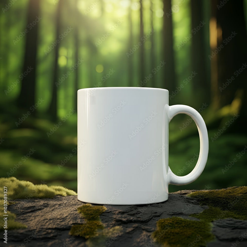 Wall mural Blank coffee mug mockup to add custom design