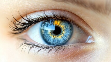 Fototapeta premium wonderful nature design of the full open human blue eye close-up macro photo