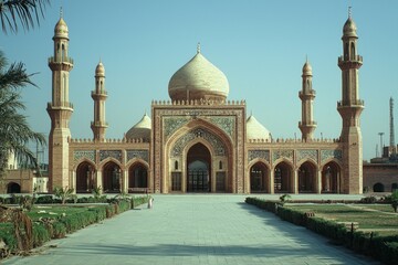 Obraz premium Beautiful mosque as a place of worship for Muslims created with Generative AI