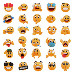 3d emoticons icon set