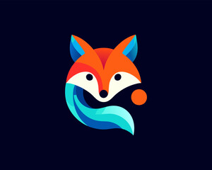 Obraz premium red fox cartoon