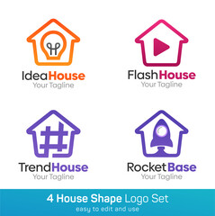 House Shape Logo Template Set. Good for Business, Agency, Community and Organization