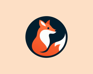 red fox cartoon logo